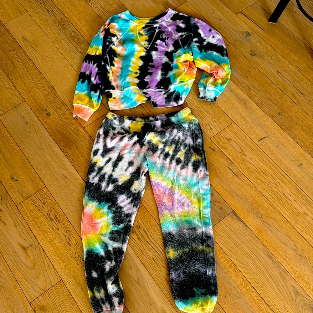 Vintage Havana matching sweatsuit, jogger outfit. Tie-dye MULTICOLOURED